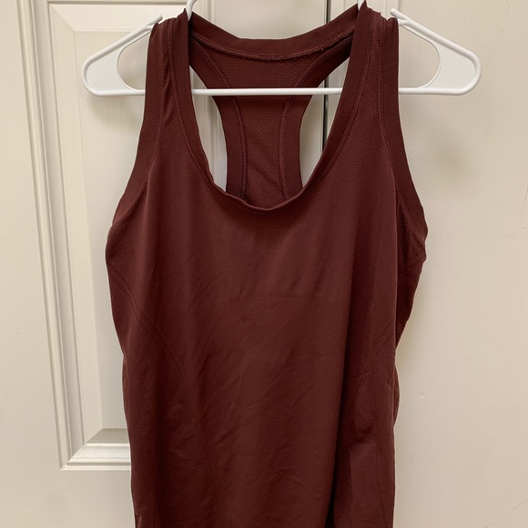 Three Athleta momentum tanks. Size L. Heather grey, navy, and burgundy. - Picture 3 of 6